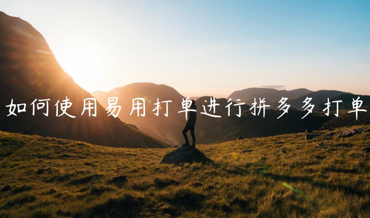 如何使用易用打單進(jìn)行拼多多打單